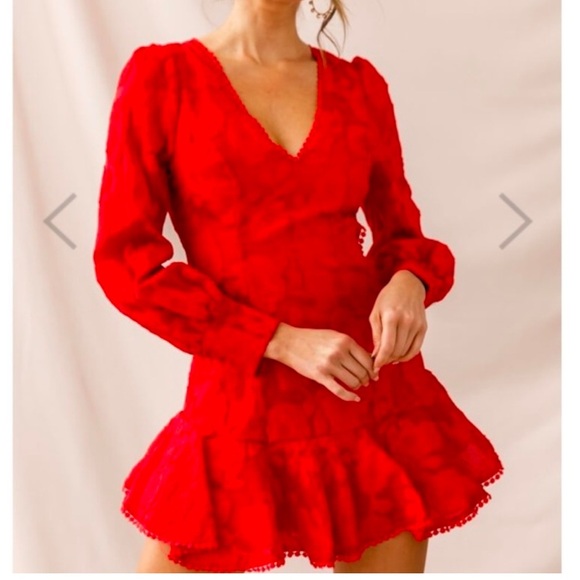 Selfie Leslie Red Lace Mini Dress, size 6 US - Picture 3 of 9